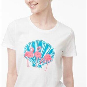 J. Crew Flamingos Cotton Graphic Collector's Tee, Medium
